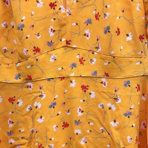 Madewell Belladona Silk Dress In Painted Carnations Boho Fall Chic Sz 12 - Picture 7 of 11